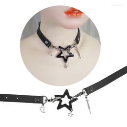 Pendant Necklaces Belt Star Splicing Necklace Collar Hollow Y2k Accessories Chain