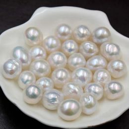 Fashion Trend Gift DIY Beads Unusual White Near Round Edison Natural Cultured Big Pearl 12mm Loose Freshwater Pearl Beads Accessories