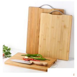 Chopping Blocks Sturdy Bamboo Cutting Board Wooden Mat Baby Food Grading Bread Vegetable Fruit Kitchen Supplies Drop Delivery Home G Dhf9V