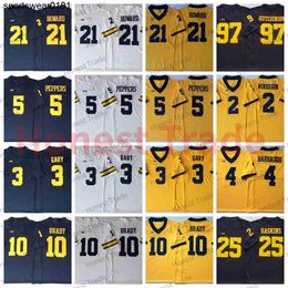 Ncaa 10 Tom Brady Football Jersey Michigan Woerines 4 Jim Harbaugh 3 Rashan Gary 21 Desmond Howard Charles Woodson Jabrill Peppers