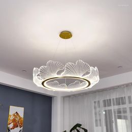 Pendant Lamps LED Ginkgo Modern Living Room Chandelier 2023 Simple Dining Chinese Style Master Bedroom
