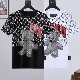 PLEIN BEAR T SHIRT Mens Designer Tshirts Brand Clothing Rhinestone PP Skulls Men T-SHIRT ROUND NECK SS SKULL Hip Hop Tshirt Top Tees 16482