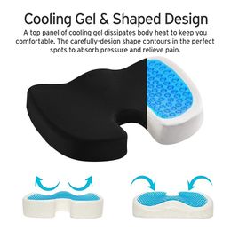 CushionDecorative Pillow Coccyx Orthopaedic Memory Foam Cushion Seat Massage Chair Gel Cushion Pad Car U-Shape Seat Cushion Travel Breathable Seat Cushion 230616