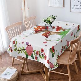 Table Cloth Flower Butterfly Mushroom Tablecloth Waterproof Dining Party Rectangular Round Home Textile Kitchen Decoration