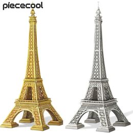 3D Puzzles Piececool Puzzle Metal DIY Kits Eiffel Tower 866in Assembly Model Toy Jigsaw for Adult Birthday Gifts Teen 230616