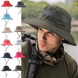 Wide Brim Hats Sun Hat Bucket Foldable Fisherman 2023 Summer Fishing Tourism Men Women Breathable Protect Cap