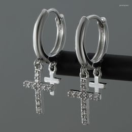 Stud Earrings Unisex Punk Earring Mens Cross Tassel Chain For Couple Guys Jewellery Hiphop/Rock Grunge Party Accessories