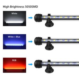 Lighting Aquarium Light LED Waterproof Fish Tank Lamp Underwater Submersible RGB Fish Lighting Aquarium Decor Plant 1949CM 110v 220V