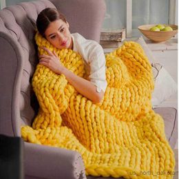 Blanket Modern fashion hand chunky knitted blanket 150x200cm soft luxury bedding bed Sofa bedspread throw blanket R230617