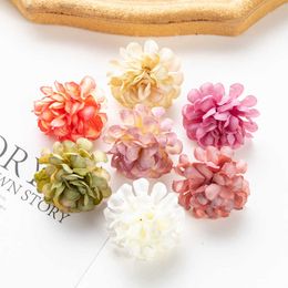 Dried Flowers 20PC 4CM Artificial Scrapbook Multicolor Christmas Decorations for Home Wedding Party DIY Candy Box Cake Silk Hydrangea