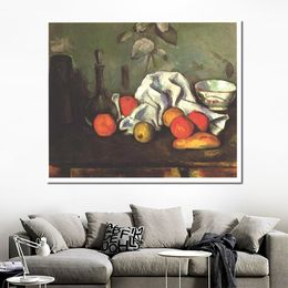 Handmade Artwork on Canvas Still Life with Fruits 1880 Paul Cezanne Painting Countryside Landscapes Office Studio Decor