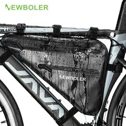 Panniers Bags BOLER Bicycle Bag Rainproof Large Capacity MTB Road Bike Frame Bag Triangle Pouch Waterproof Caulking Bag Pannier Accessories 230616