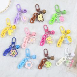 Keychains Cute Keychain Animal Bear Butterfly Couples Key Chain Ring Women Men Car Keyring Cell Phone Pendant Bag Charm