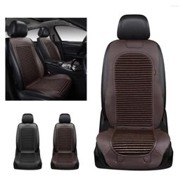 Car Seat Covers Luxury PU Protectors For Front Seats Coffee Color Non-Slip Bottom Easy To Clean Universal Fit Most Cars