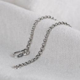 Chains FNJ 925 Silver Link Chain For Jewellery Making 3mm Vintage Pure Sterling Necklace Men Women 40cm To 80cm