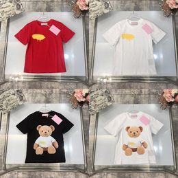 Angel Children Tshirts Short Sleeve Boys Girls Summer Palms Letter Bear Printed Youth Kid Clothes Casual Tops Tees