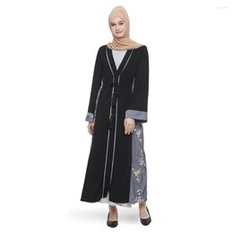 Ethnic Clothing Abaya Dubai Turkey Muslim Hijab Dress Women Embroidery Floral Long Sleeve Islam Kaftan Arab Robe Kimono Eid Al-Adha