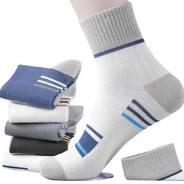 Sports Socks Mens Pure Cotton Spring Striped Casual Antiodor Antibacterial Business High Quality 230617