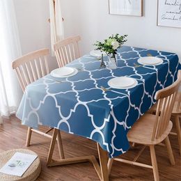 Table Cloth Morocco Blue Gradient Tablecloth Waterproof Dining Party Rectangular Round Home Textile Kitchen Decoration