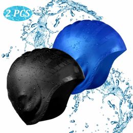 Swimming Caps Swim Cap Silicone No-Slip Swimming Caps Long Hair Unisex Pool Hat with Ear Cover Protect for Women Men Adult Youths Kids 230616