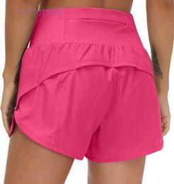 Lu-18 Speed Up Shorts Quick Dry Traspirante Sport Hotty Hot Short Fitness da donna Falso Due pezzi Leggings da yoga foderati a prova di luce Pantaloni da motociclista da golf da corsa