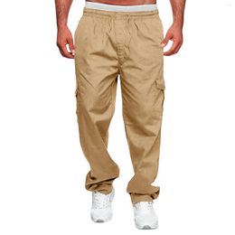 Men's Pants Male Versatile All Season Cargo Multi Pocket Zip Button Hem Lightweight Work For Men Mens Relaxed Fit