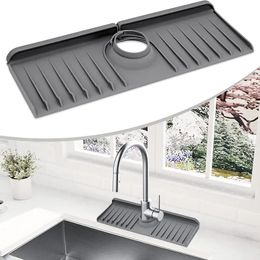 1pc Kitchen Sink Splash Guard, Silicone Faucet Mat, Faucet Rack For Kitchen Sink, Faucet Absorbent Mat, Bathroom Faucet Water Catcher Mat, Faucet Handle Drip Catcher