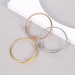 Bangle Waterproof Metal Stainless Steel Classics DIY Jewellery Non Fading Nut Can Be Unscrewed String Beads Tighten Elasticity Bracelets