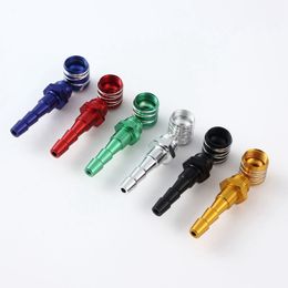 Colorful Aluminium Alloy Mini Pipes Portable Non-slip Handle Joint Innovative Removable Filter Smoking Tube Dry Herb Tobacco Spoon Bowl Cigarette Holder