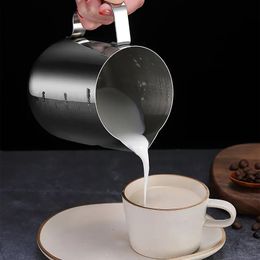 Stainless Steel Coffee Jug Milk Frothing Jug With Scale Frothing Jug Cup For Milk Coffee Cappuccino Latte Art Barista Milk