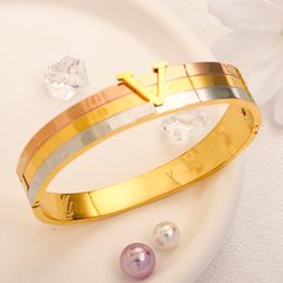 3 cores Designer Pulseira Bracelete Luxo Pulseiras Largas Carta Jóias Banhado Aço Inoxidável Pulseira de Cristal Cuff Moda Acessórios para Festas ZG2400