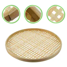 Dinnerware Sets Bamboo Sieve Snack Container Fruit Tray Candy Boxes Outdoor Table Kids Weaving Holder Breakfast Plate Case