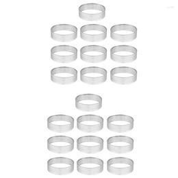 Baking Moulds 20 Pack Stainless Steel Tart Ring Heat-Resistant Perforated Cake Mousse Round Doughnut Tools 5.9Cm