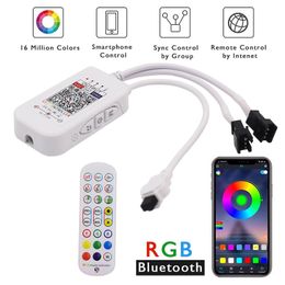 WS2812B WS2811 Bluetooth LED Controller DC5-24V 24key IR Remote Music Smart Controller Dimmer For Addressable RGB LED Strip