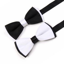 TIESET Men039s Wedding Bow Tie Groom Groomsman Dinnerjacket Tails formal suit Bow Tie Black And White8145305340H