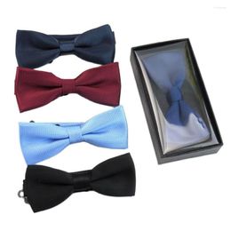 Bow Ties Solid Bowtie Men Classic For Business Luxury Groom Wedding Shirt Dress Accessories Cravat With Gift Box