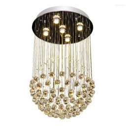 Pendant Lamps Modern Ball Crystal Light Simple Living Room Creative Dining Chandelier Engineering Duplex Stair