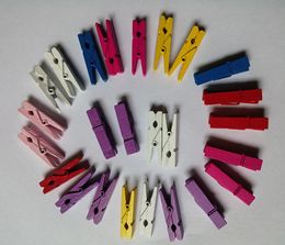 Jewellery Findings & Components Colourful Mini Wood Clothespins Pins Brooche for Hanging Fixed Jewellery Accessories clothes paper photo message cards craft
