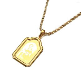 Pendant Necklaces Virgin Mary Necklace For Women Gold Colour Our Lady Jewellery Wholesale Cross Trendy Chain