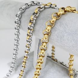 Chains 8MM Trendy Stainless Steel Silver Color/Gold Handmade Link Chain Mens Womens Necklace Or Bracelet Unisexs Jewelry