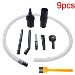 Cleaning Brushes 9Pcs Set Micro Vacuum Dust Cleaner Brush Suction Tube Parts Keyboard Sofa Dirt Remover Crevice Clean Tools 230617