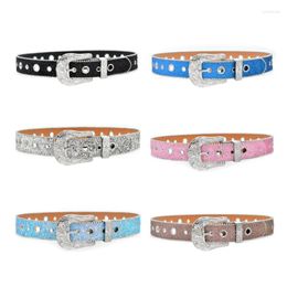 Belts MXMB Relief Pattern Buckle Belt For Adult Full Sequins Jeans Cowboy Cowgirl