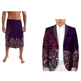 Men's Suits Polynesian Vintage Suit Two-piece Business Casual Father's Day Gift Tribal Custom Patterned Men's Skirt And