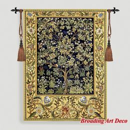 Tapestries William Morris Tree of Life Tapestry Wall Hanging Jacquard Weave Gobelin Home Textile Art Decoration Cotton 100% Large Sizes 230616