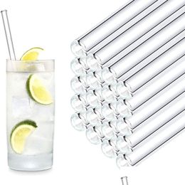 Drinking Straws Glass Sts Reusable Tube Ecofriendly With Cleaning Brush Events Party Favors Supplies Drop Delivery Home Garden Kitch Dhctm