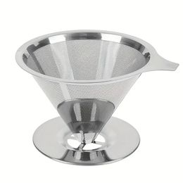 304 Stainless Steel 14 Micron Coffee Filter Mesh, Split Funnel Integrated Coffee Filter, Stainless Steel Coffee Filters, Home Use, Kitchen Tools, Kitchen Accessories