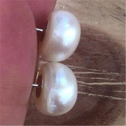 Dangle Earrings Fashion 11-12mm White Baroque Pearl 18k Ear Stud Jewellery Cultured Classic Flawless Gift Real Party Mesmerising