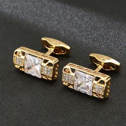 Cuff Links Fashion Highend Cufflinks Luxury Men's Jewelry Gifts Business Event Wedding Banquet French Shirts Zircon 230616