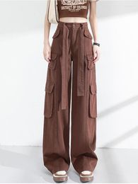 Women's Jeans Multi Pocket Cargo Women's Spring Autumn Style High Waist Loose Straight Leg Internet Celebrity Casual Y2k Pants Women