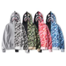 New Popular A Bathing b Ape New men shark spell Colour camouflage jacket 11 anniversary